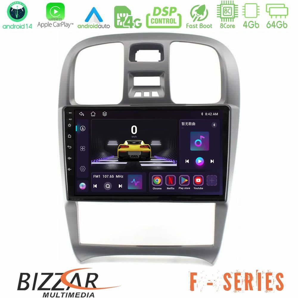 Bizzar F Series 8Core Android14 4+64GB Hyundai Sonata 2001-2005 Navigation Multimedia Tablet 9" Με Carplay & Android Auto
