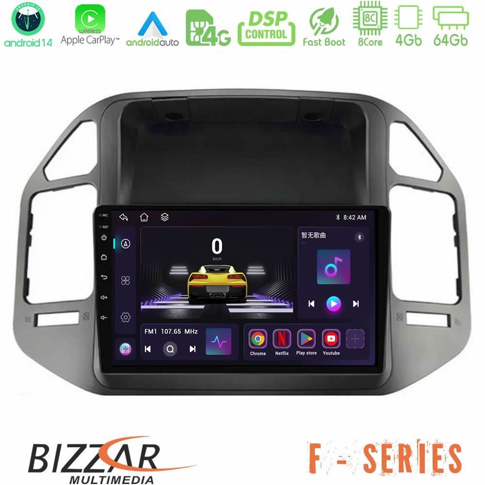Bizzar F Series 8Core Android14 4+64GB Mitsubishi Pajero 2002-2006 Navigation Multimedia Tablet 9" Με Carplay & Android Auto