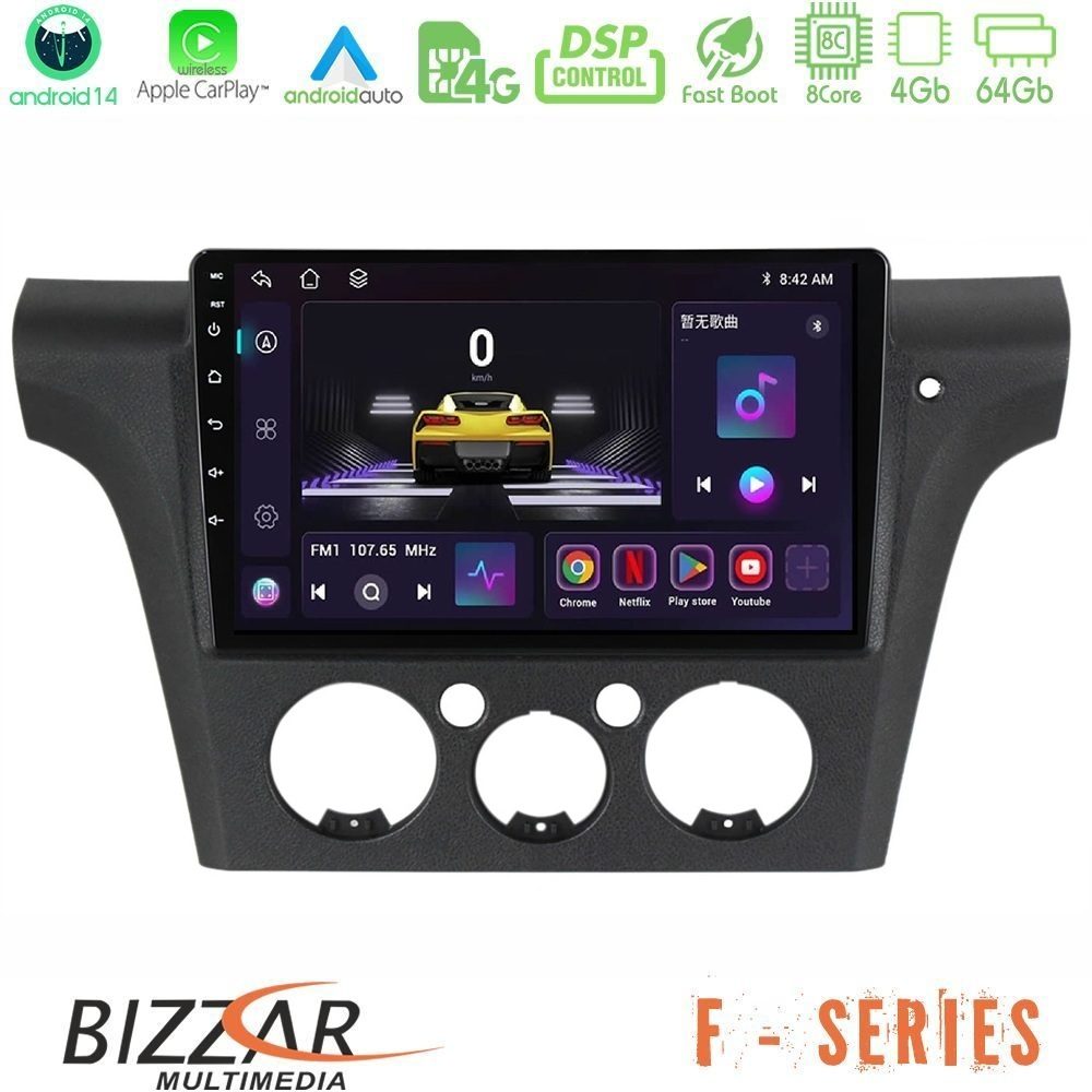 Bizzar F Series 8Core Android14 4+64GB Mitsubishi Outlander 2002 – 2007 Navigation Multimedia Tablet 10" Με Carplay & Android Auto