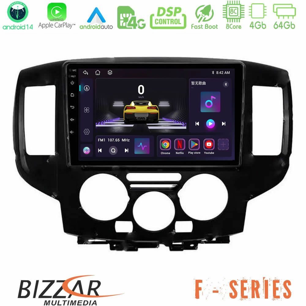 Bizzar F Series 8Core Android14 4+64GB  Nissan NV200 Navigation Multimedia Tablet 9" Με Carplay & Android Auto (Μαύρο)