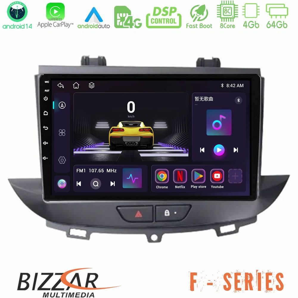 Bizzar F Series 8Core Android14 4+64GB Opel Grandland/Crossland X Navigation Multimedia Tablet 9" Με Carplay & Android Auto