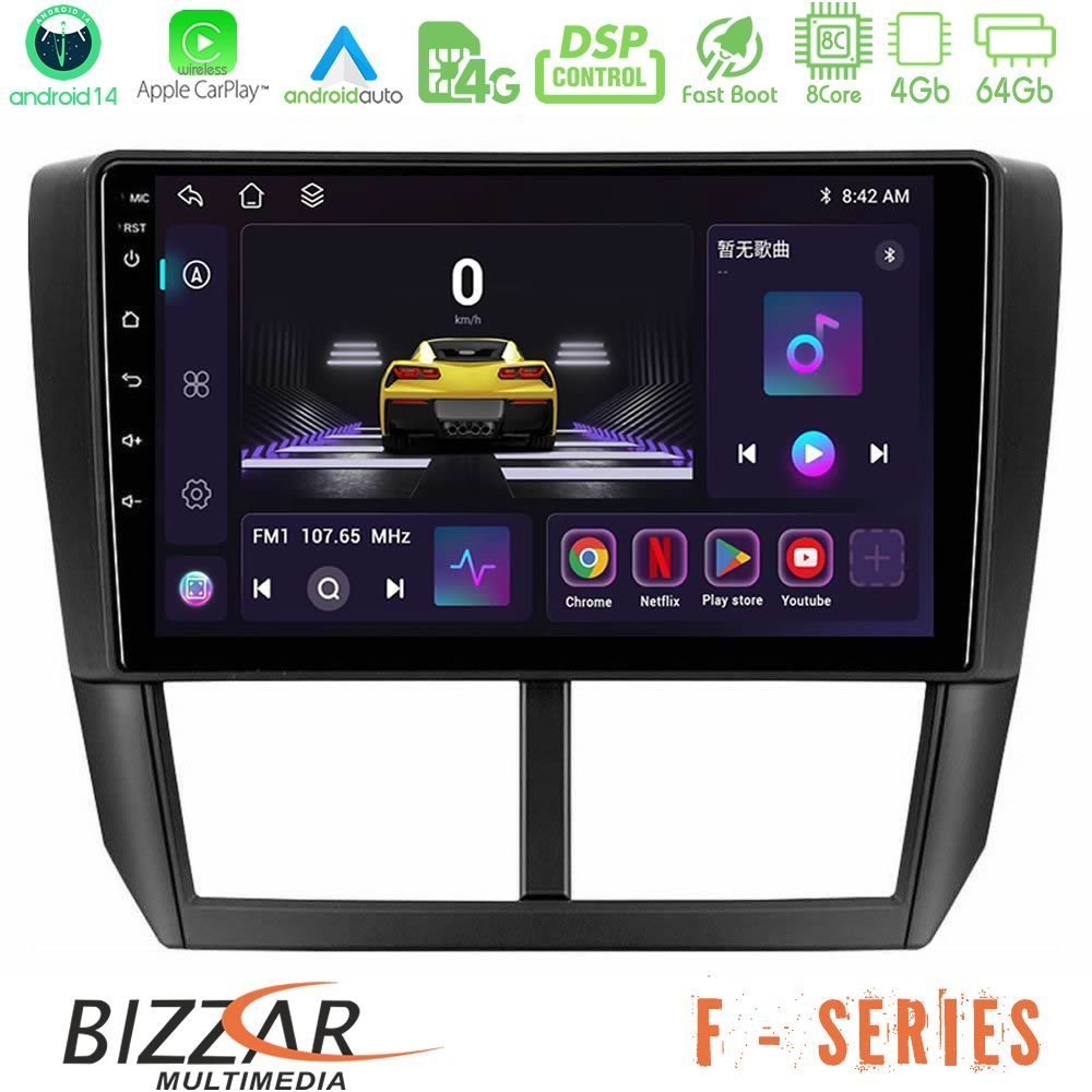 Bizzar F Series 8Core Android14 4+64GB  Subaru Forester Navigation Multimedia Tablet 9" Με Carplay & Android Auto