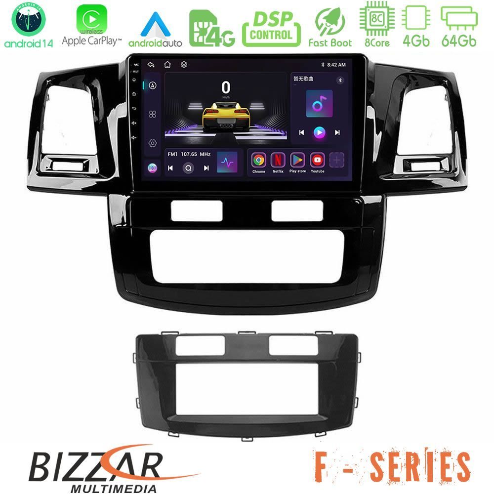 Bizzar F Series 8Core Android14 4+64GB  Toyota Hilux 2007-2016 Navigation Multimedia Tablet 9" Με Carplay & Android Auto
