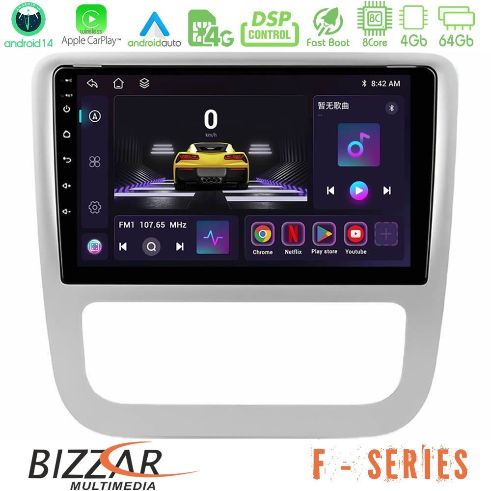 Bizzar F Series 8Core Android14 4+64GB  VW Scirocco 2008-2014 Navigation Multimedia Tablet 9" Με Carplay & Android Auto
