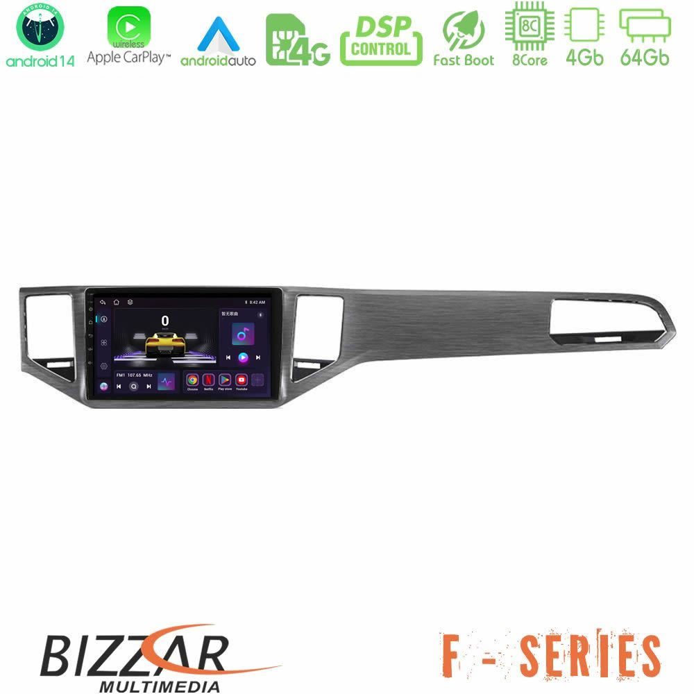 Bizzar F Series 8Core Android14 4+64GB     VW Sportsvan 2014-2020 Navigation Multimedia Tablet 9"  (Silver/Grey Color) Με Carplay & Android Auto