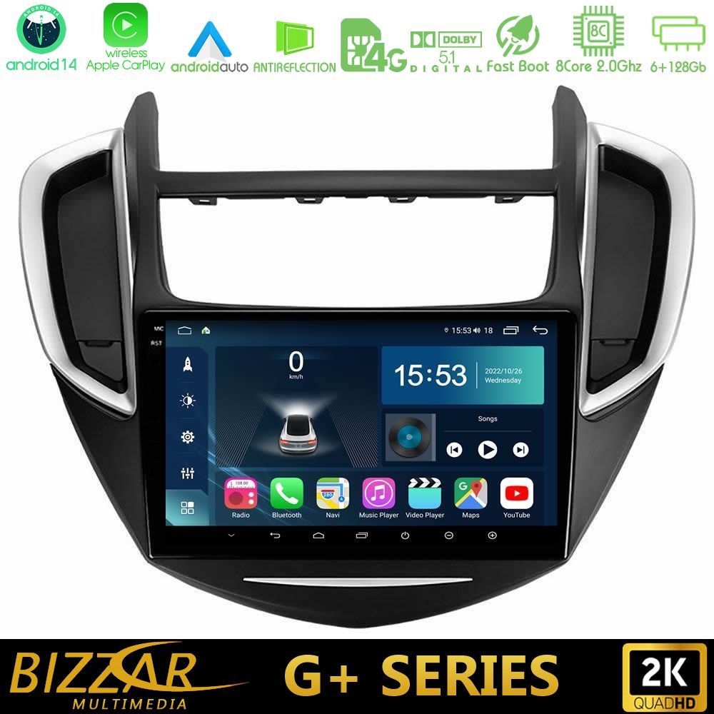 Bizzar G+ Series Chevrolet Trax 2013-2020 8core Android14 6+128GB Navigation Multimedia Tablet 9"