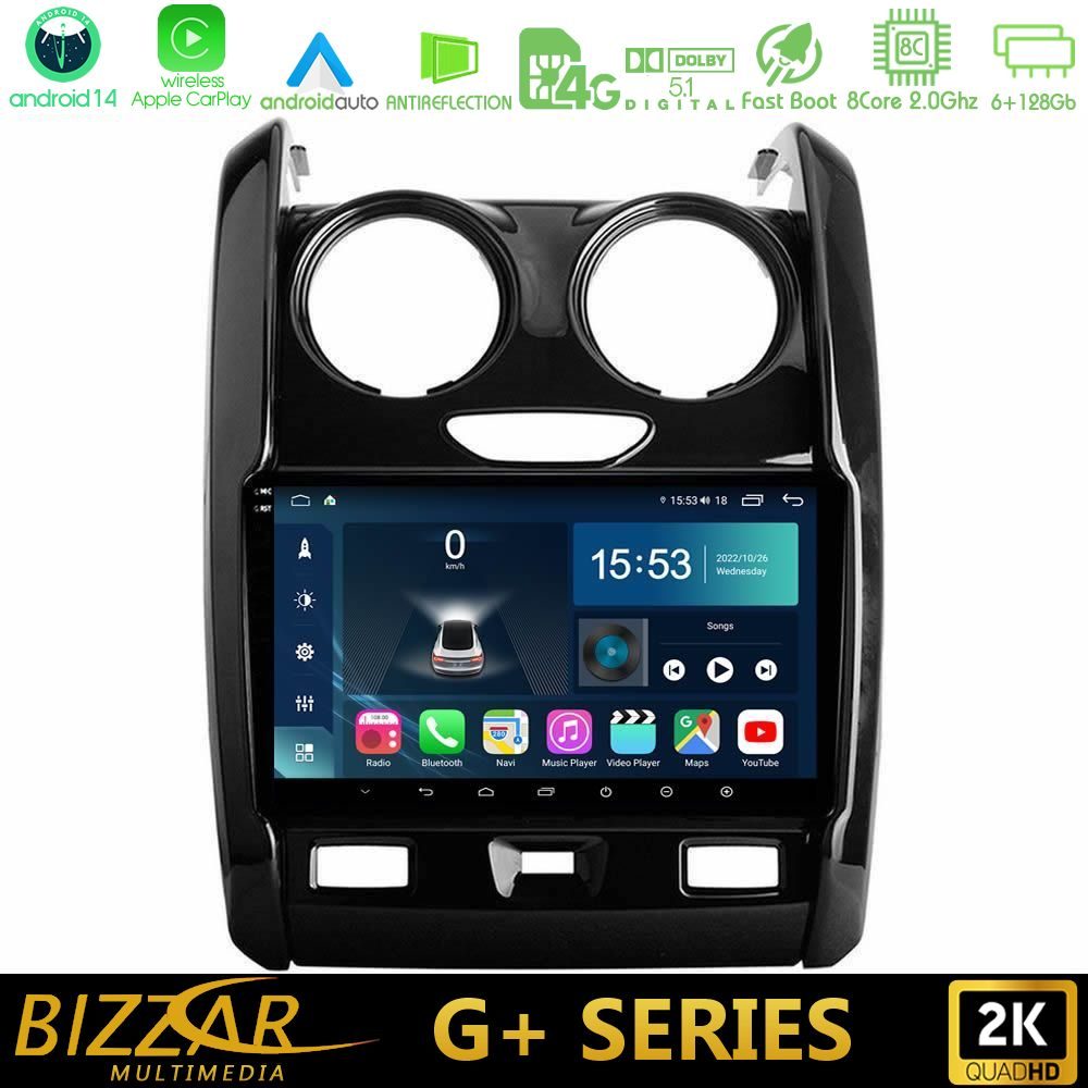 Bizzar G+ Series Dacia Duster 2014-2018 8Core Android14 6+128GB Navigation Multimedia Tablet 9"