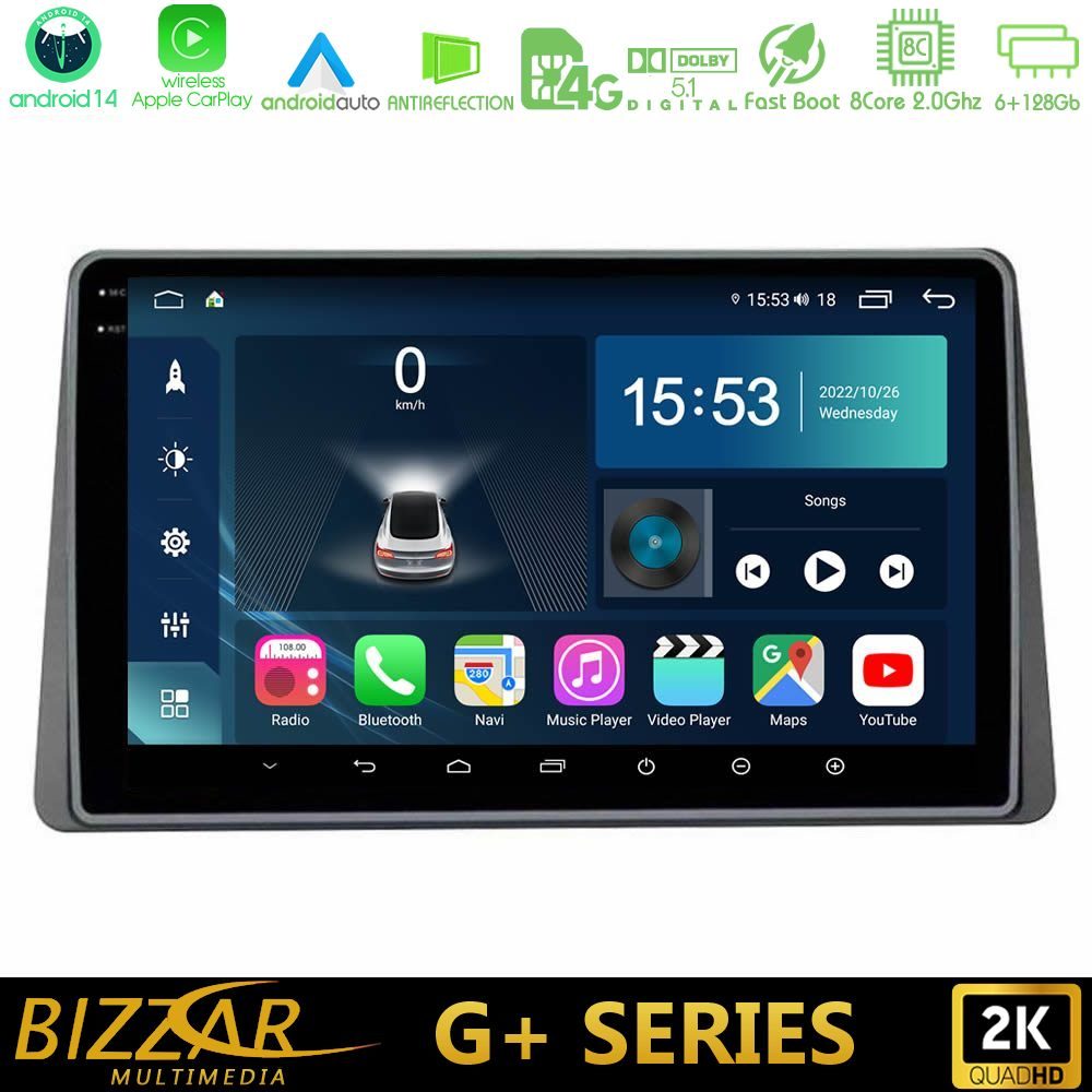 Bizzar G+ Series Dacia Duster 2019-> 8Core Android14 6+128GB Navigation Multimedia Tablet 10"