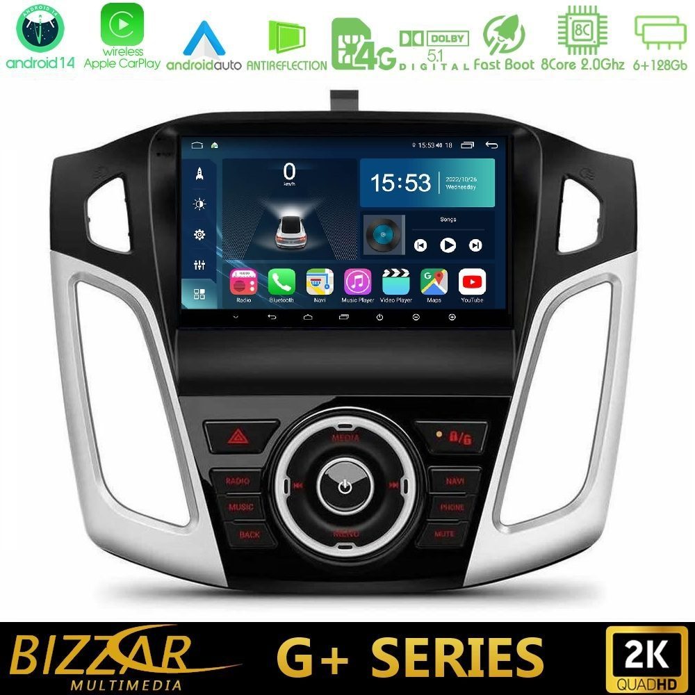 Bizzar G+ Series Ford Focus 2012-2018 8core Android14 6+128GB Navigation Multimedia Tablet 9"