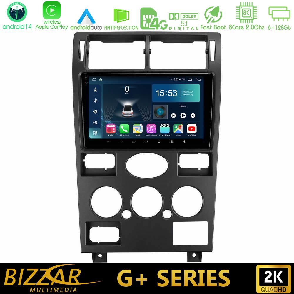 Bizzar G+ Series Ford Mondeo 2001-2004 8Core Android14 6+128GB Navigation Multimedia Tablet 9"
