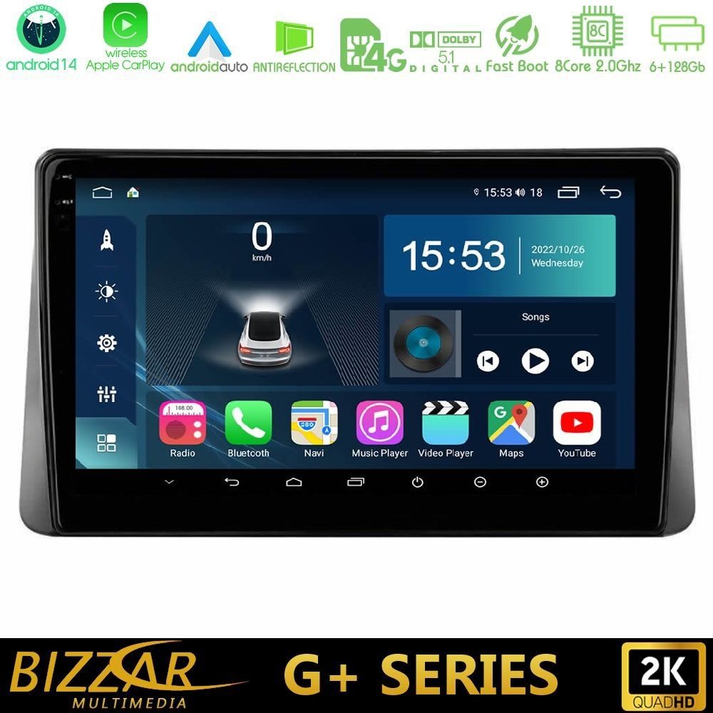 Bizzar G+ Series Ford Focus 2019-> 8core Android14 6+128GB Navigation Multimedia Tablet 9"