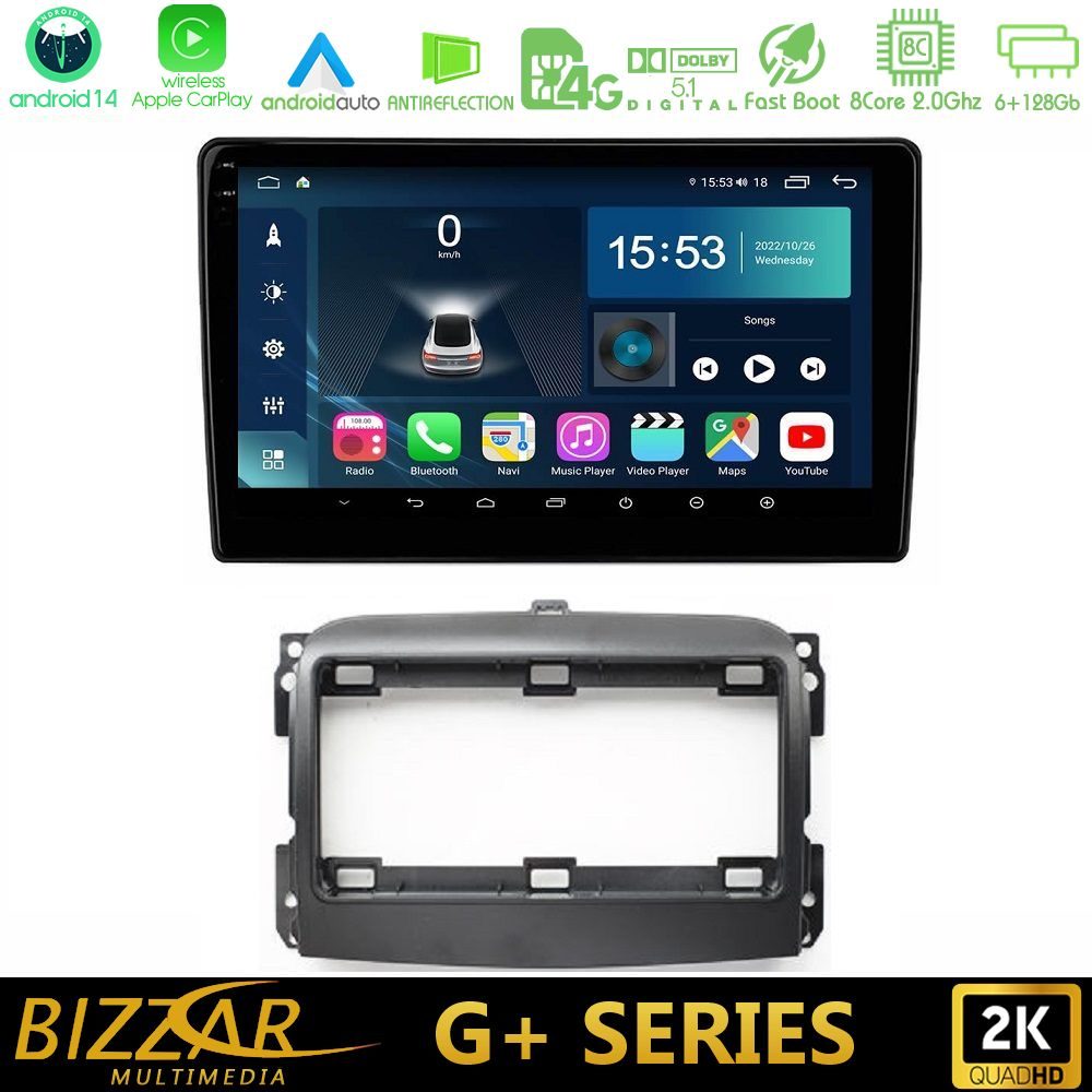 Bizzar G+ Series Fiat 500L 8core Android14 6+128GB Navigation Multimedia Tablet 10"