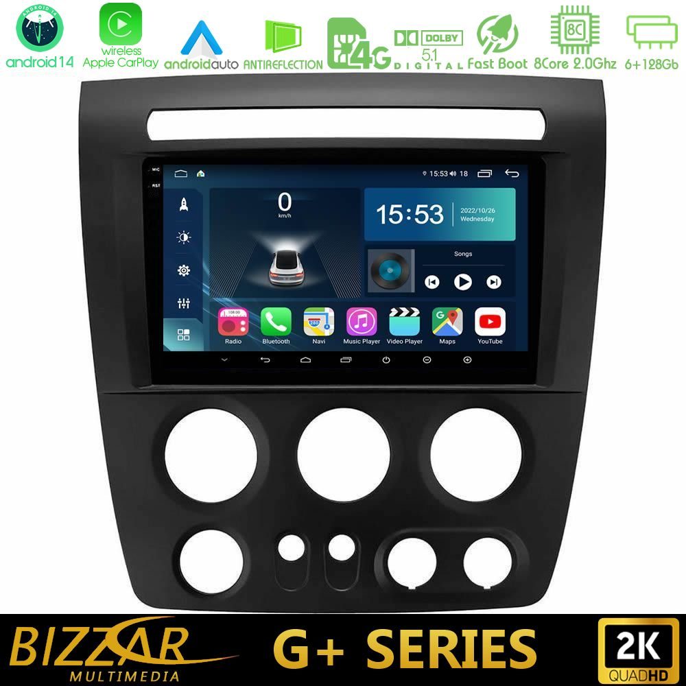 Bizzar G+ Series Hummer H3 2005-2009 8core Android14 6+128GB Navigation Multimedia Tablet 9"