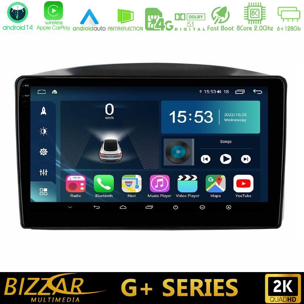 Bizzar G+ Series Jeep Grand Cherokee 2005-2007 8Core Android14 6+128GB Navigation Multimedia Tablet 10"