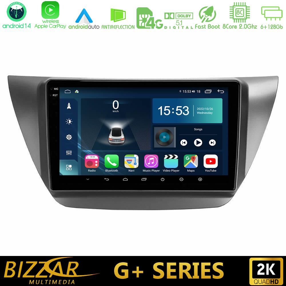 Bizzar G+ Series Mitsubishi Lancer 2004 – 2008 8core Android14 6+128GB Navigation Multimedia Tablet 9"