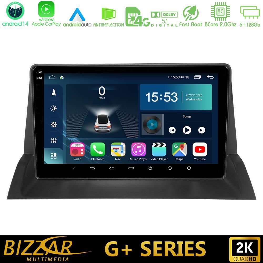 Bizzar G+ Series Mazda 6 2002-2006 8core Android14 6+128GB Navigation Multimedia Tablet 9"