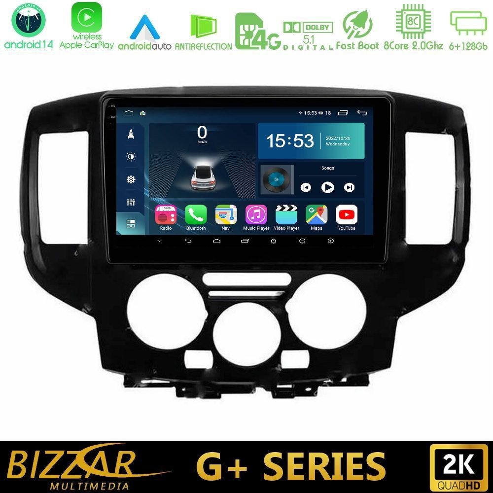 Bizzar G+ Series Nissan NV200 8core Android14 6+128GB Navigation Multimedia Tablet 9" (Μαύρο)