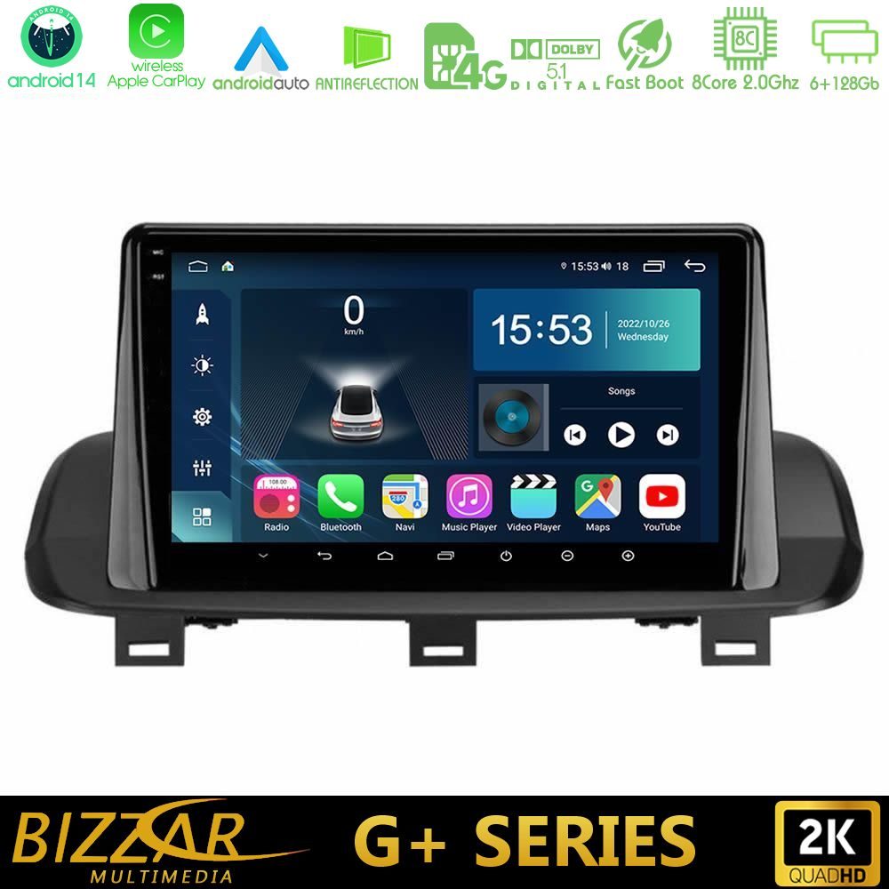 Bizzar G+ Series Nissan Qashqai J12 & X-Trail T33 8core Android14 6+128GB Navigation Multimedia Tablet 10"