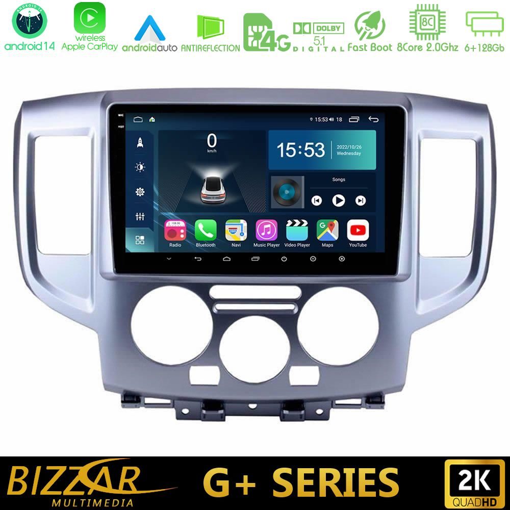 Bizzar G+ Series Nissan NV200 8core Android14 6+128GB Navigation Multimedia Tablet 9"