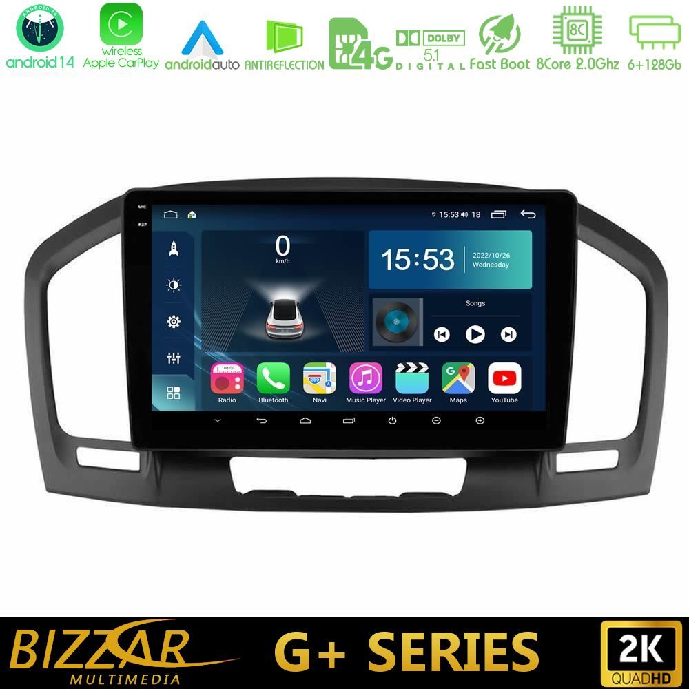 Bizzar G+ Series Opel Insignia 2008-2013 8core Android14 6+128GB Navigation Multimedia Tablet 9"