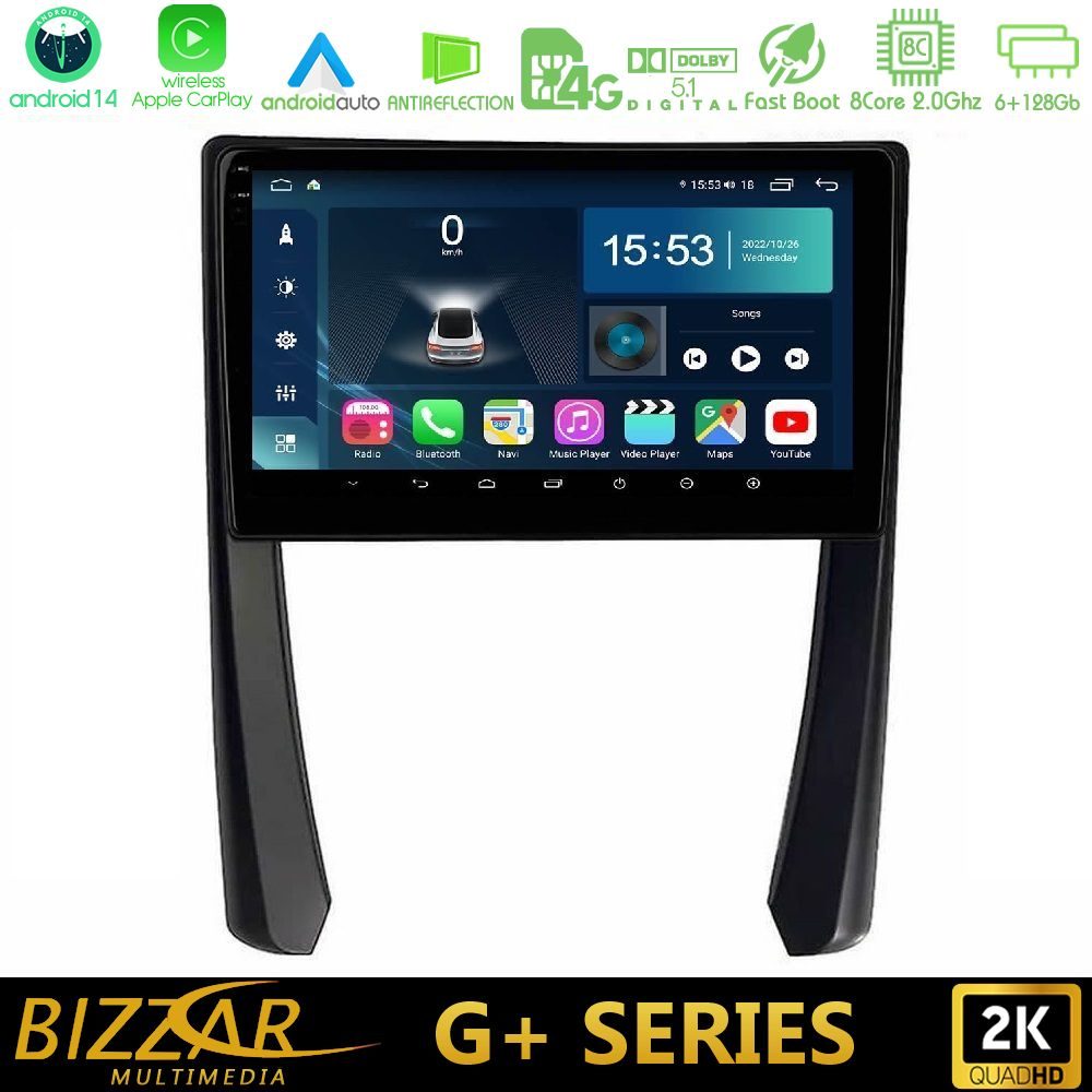 Bizzar G+ Series Porsche 911/Cayman/Boxster 8core Android14 6+128GB Navigation Multimedia Tablet 9"