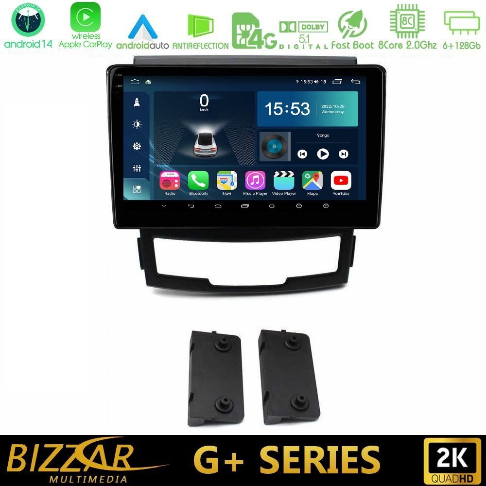 Bizzar G+ Series Ssangyong Korando 2010-2014 8core Android14 6+128GB Navigation Multimedia Tablet 9"