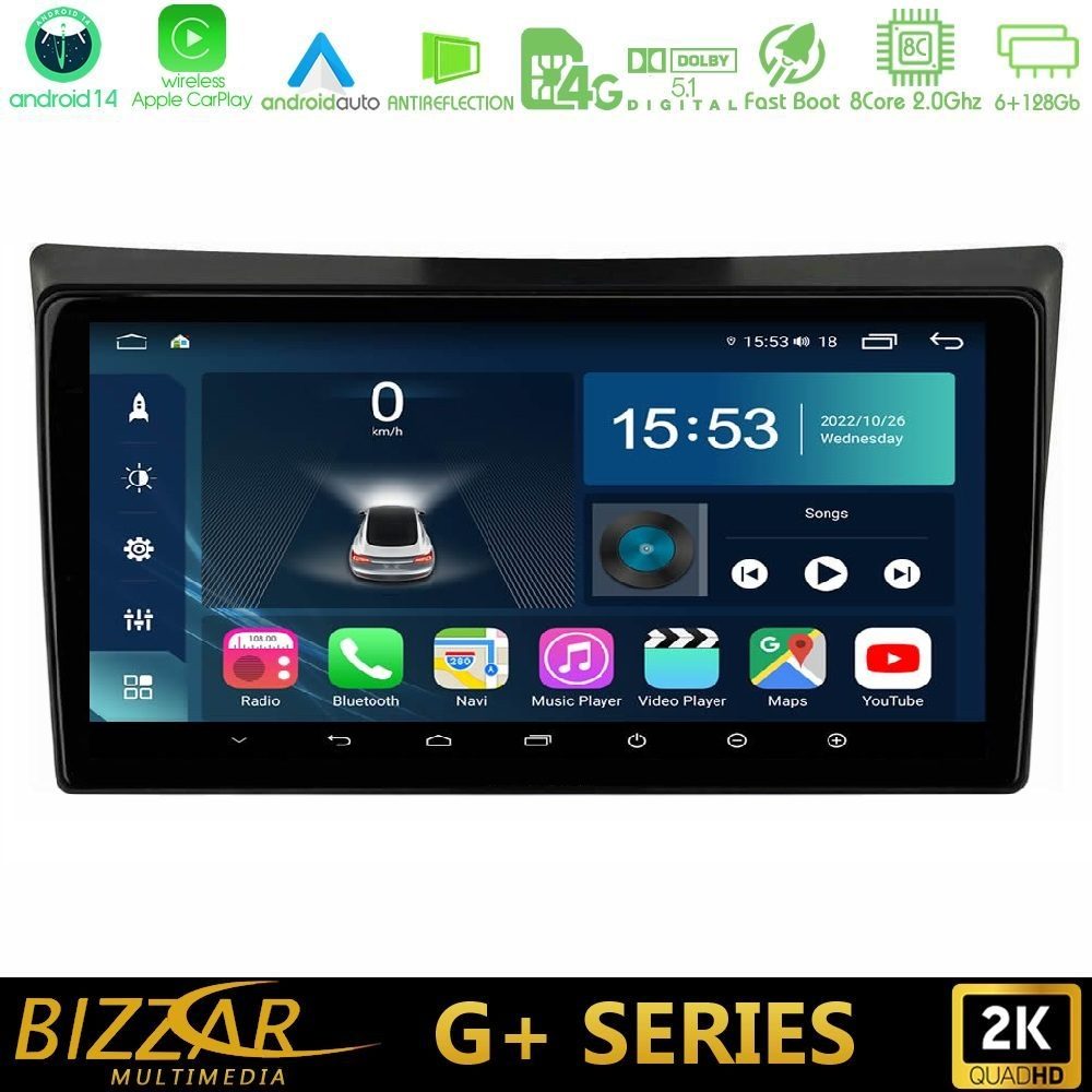 Bizzar G+ Series Ssangyong Rexton 2002-2006 8core Android14 6+128GB Navigation Multimedia Tablet 9"