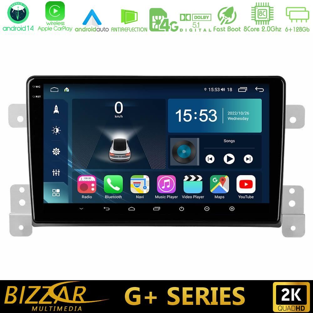 Bizzar G+ Series Suzuki Grand Vitara 8core Android14 6+128GB Navigation Multimedia Tablet 9"