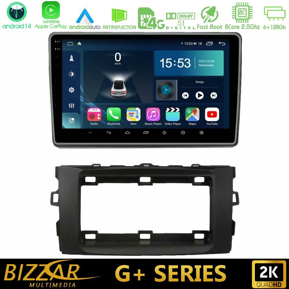Bizzar G+ Series Toyota Auris 2013-2016 8core Android14 6+128GB Navigation Multimedia Tablet 10"