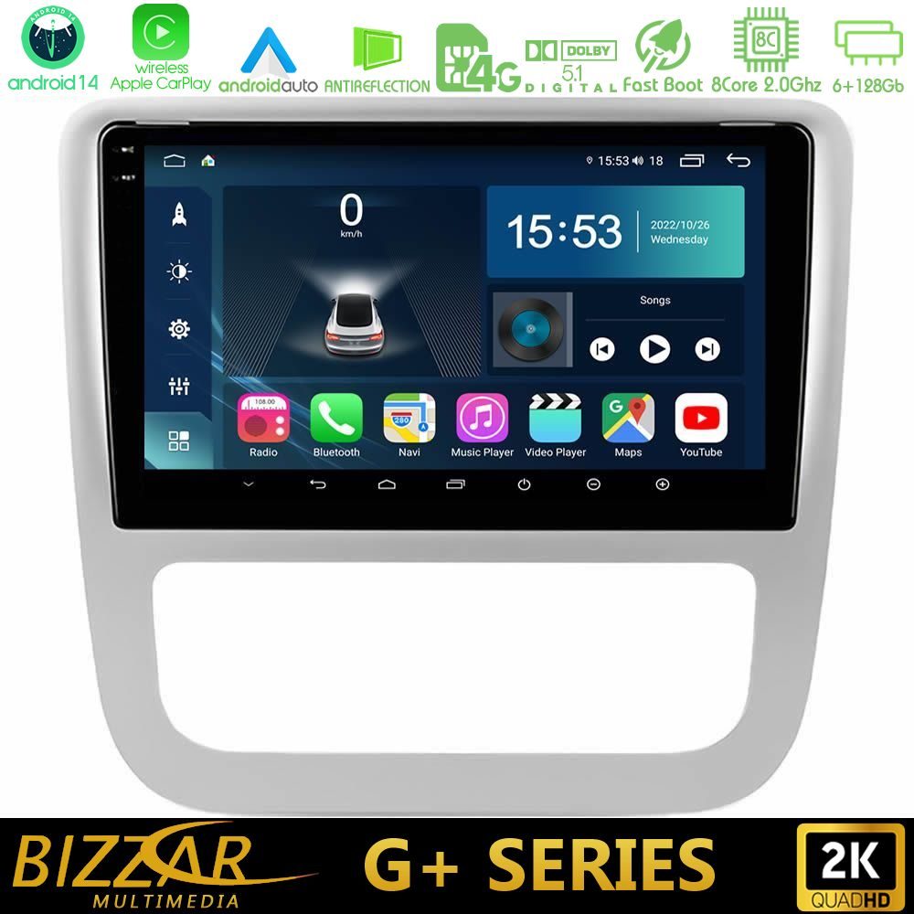 Bizzar G+ Series VW Scirocco / Eos 8Core Android14 6+128GB Navigation Multimedia Tablet 9"