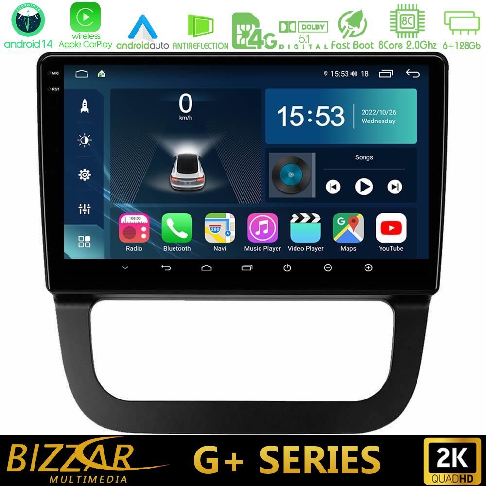 Bizzar G+ Series VW Jetta 8core Android14 6+128GB Navigation Multimedia Tablet 10"