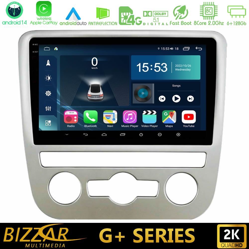 Bizzar G+ Series VW Scirocco 2008 – 2014 8core Android14 6+128GB Navigation Multimedia Tablet 9"