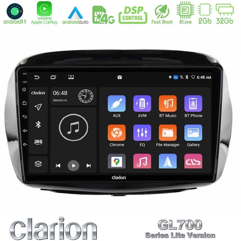 Clarion GL700 Lite Series 8Core Android11 2+32GB Honda FR-V 2004-2009 Navigation Multimedia Tablet 10" Με Carplay & Android Auto