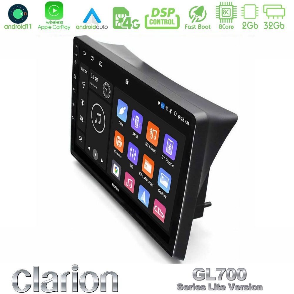 Clarion GL700 Lite Series 8Core Android11 2+32GB Opel Vivaro/Renault Trafic/Nissan Primastar Navigation Multimedia Tablet 10" Με Carplay & Android Auto