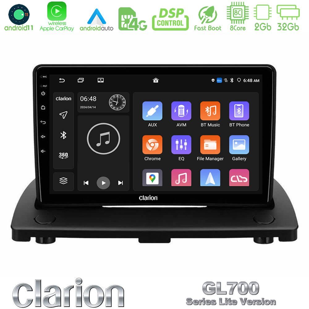 Clarion GL700 Lite Series 8Core Android11 2+32GB Volvo XC90 2006-2014 Navigation Multimedia Tablet 9" Με Carplay & Android Auto