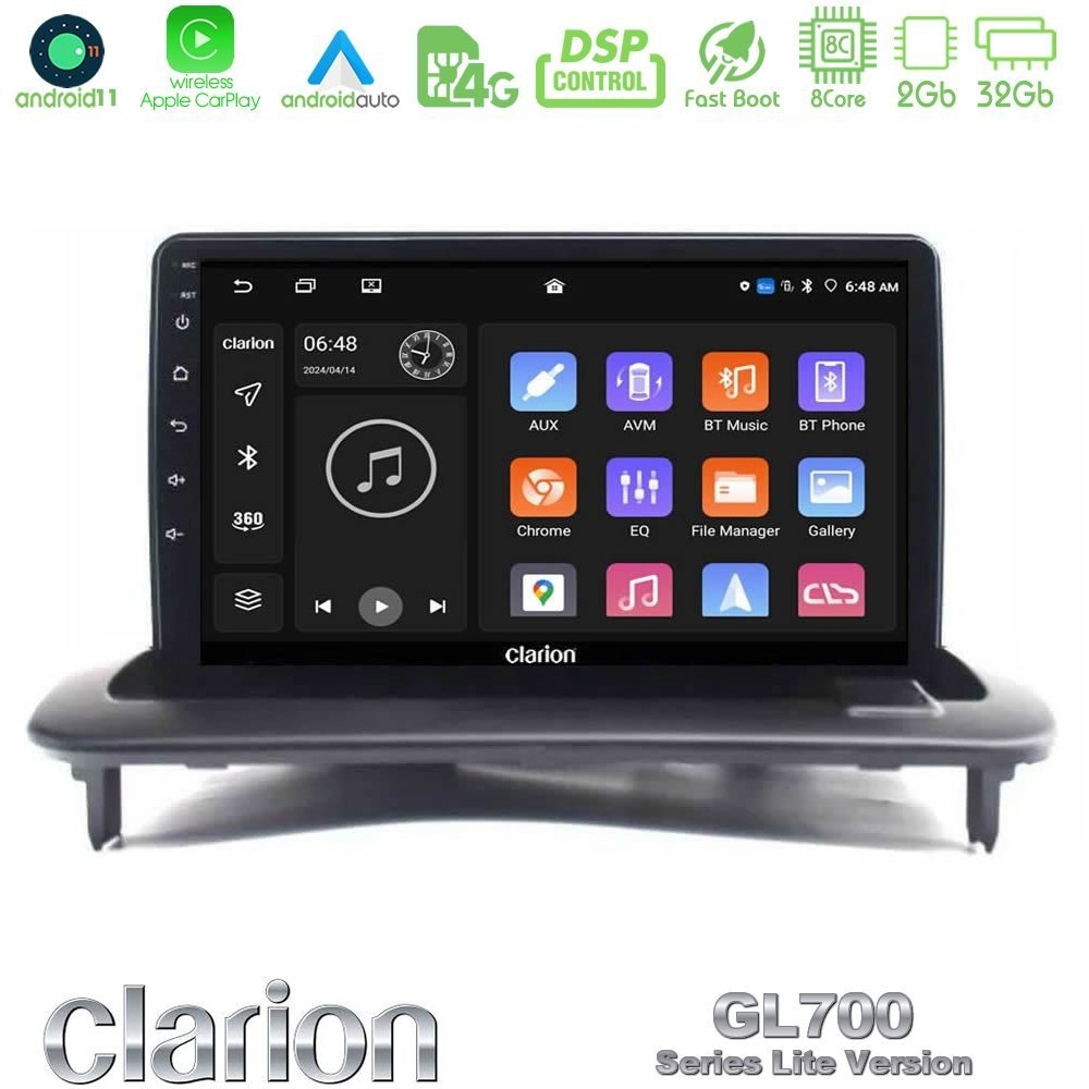 Clarion GL700 Lite Series 8Core Android11 2+32GB Volvo S40/C30/C70 Navigation Multimedia Tablet 9" Με Carplay & Android Auto
