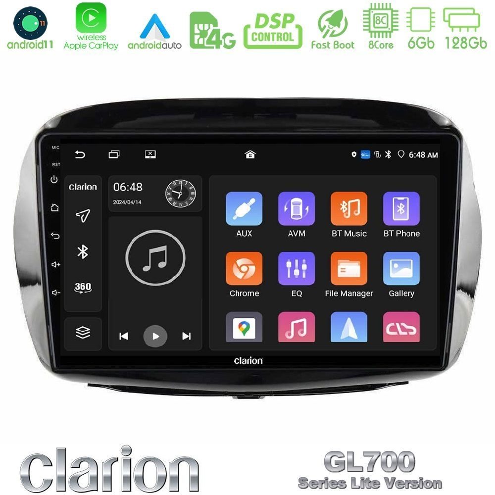 Clarion GL700 Lite Series 8Core Android11 6+128GB Honda FR-V 2004-2009 Navigation Multimedia Tablet 10" Με Carplay & Android Auto