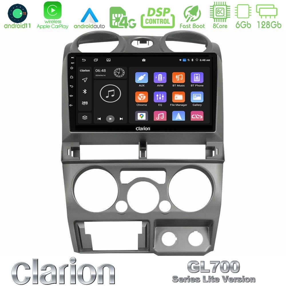 Clarion GL700 Lite Series 8Core Android11 6+128GB Isuzu D-Max 2007-2011 Navigation Multimedia Tablet 9" Με Carplay & Android Auto