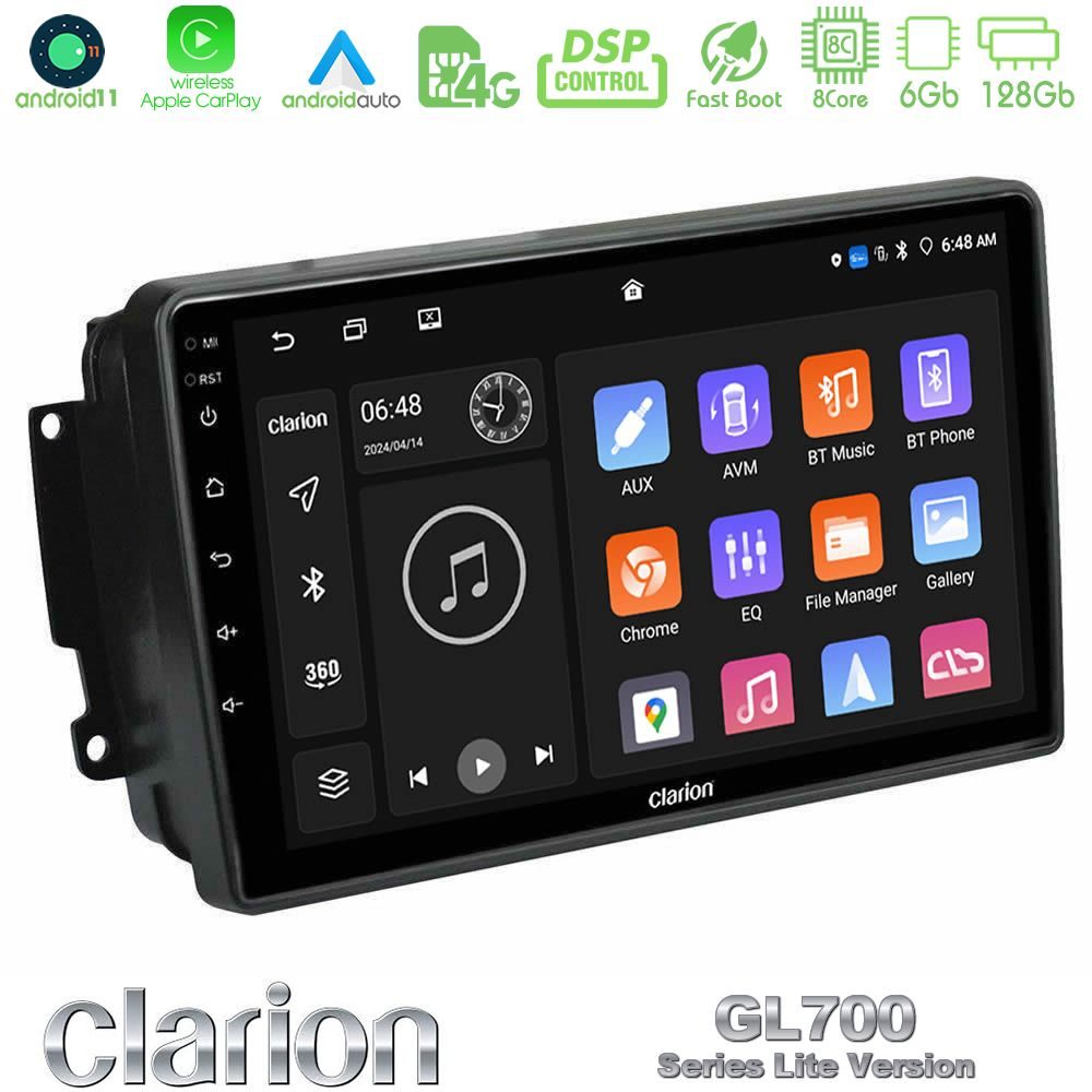 Clarion GL700 Lite Series 8Core Android11 6+128GB Mercedes C/CLK/G Class (W203/W209) Navigation Multimedia Tablet 9" Με Carplay & Android Auto