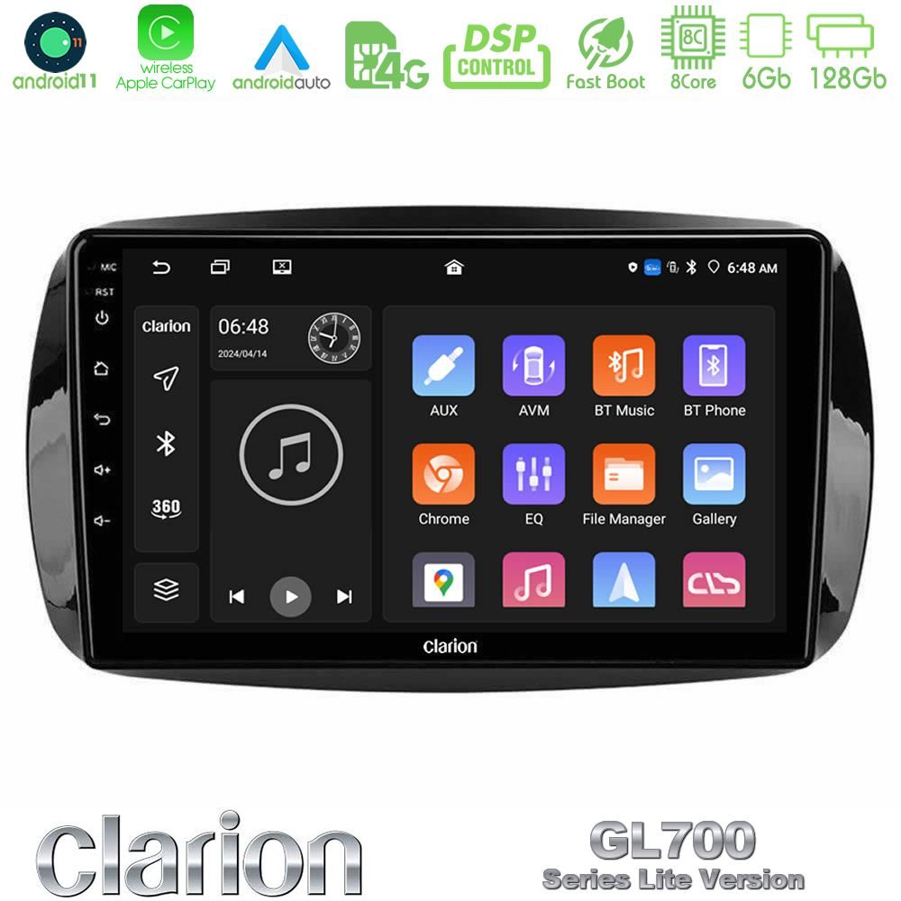 Clarion GL700 Lite Series 8Core Android11 6+128GB Smart 453 Navigation Multimedia Tablet 9" Με Carplay & Android Auto Clarion GL700 Lite Series 8Core Android11 6+128GB Smart 453 Navigation Multimedia Tablet 9" Με Carplay & Android Auto