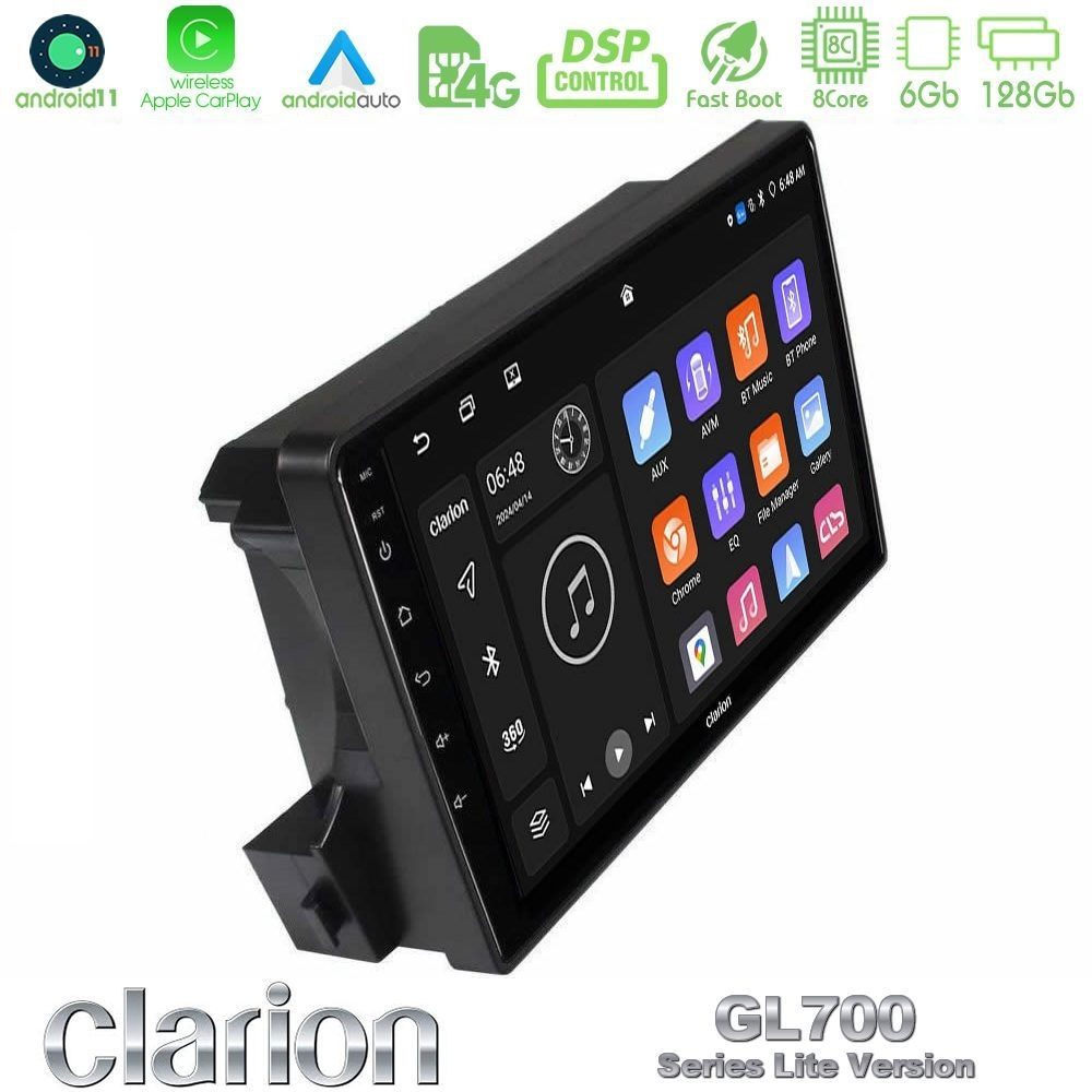 Clarion GL700 Lite Series 8Core Android11 6+128GB Ssangyong Actyon/Kyron 2005-2014 Navigation Multimedia Tablet 9" Με Carplay & Android Auto