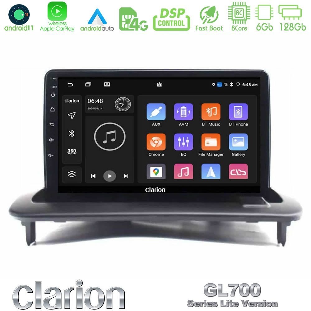 Clarion GL700 Lite Series 8Core Android11 6+128GB Volvo S40/C30/C70 Navigation Multimedia Tablet 9" Με Carplay & Android Auto