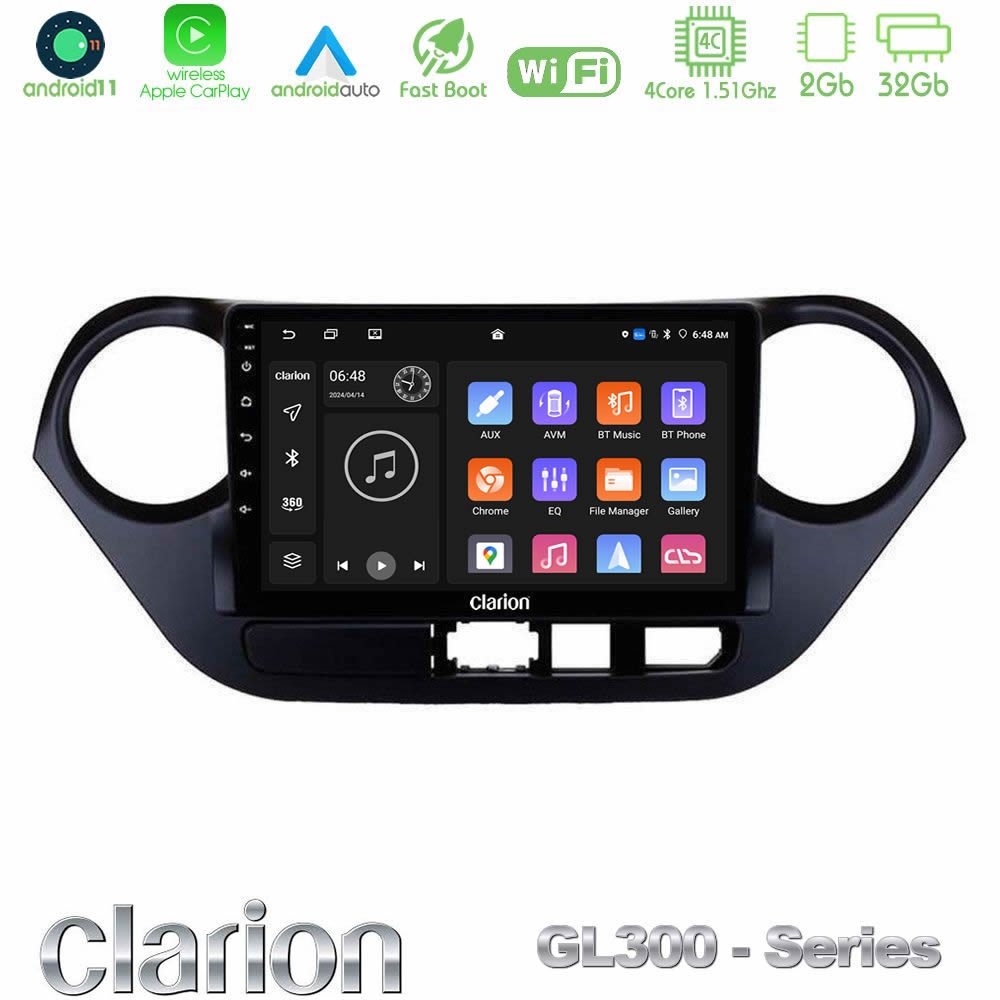 Clarion GL300 Series 4Core Android11 2+32GB Hyundai i10 2014-2020 Navigation Multimedia Tablet 9" Με Carplay & Android Auto