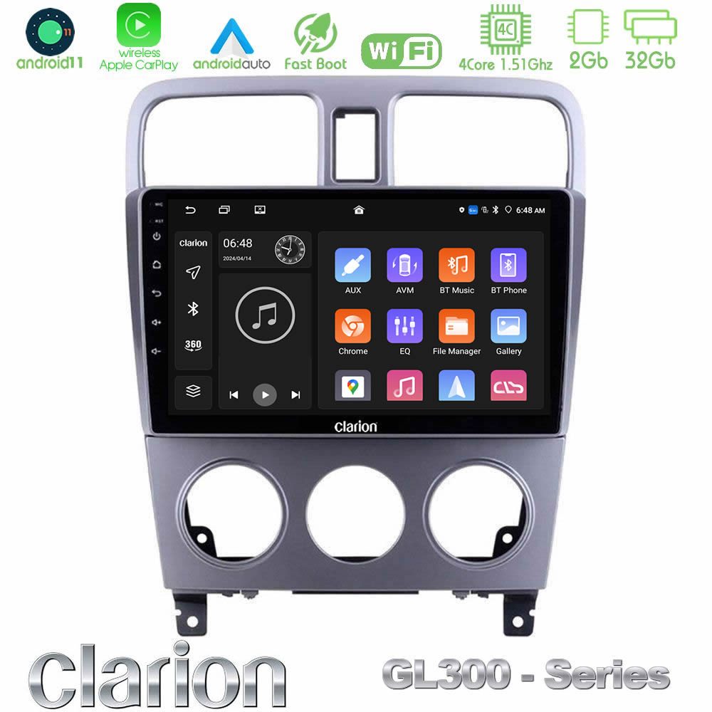 Clarion GL300 Series 4Core Android11 2+32GB Subaru Forester 2003-2007 Navigation Multimedia Tablet 9" Με Carplay & Android Auto