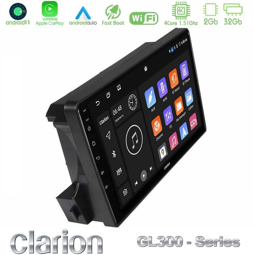 Clarion GL300 Series 4Core Android11 2+32GB Ssangyong Actyon/Kyron 2005-2014 Navigation Multimedia Tablet 9" Με Carplay & Android Auto