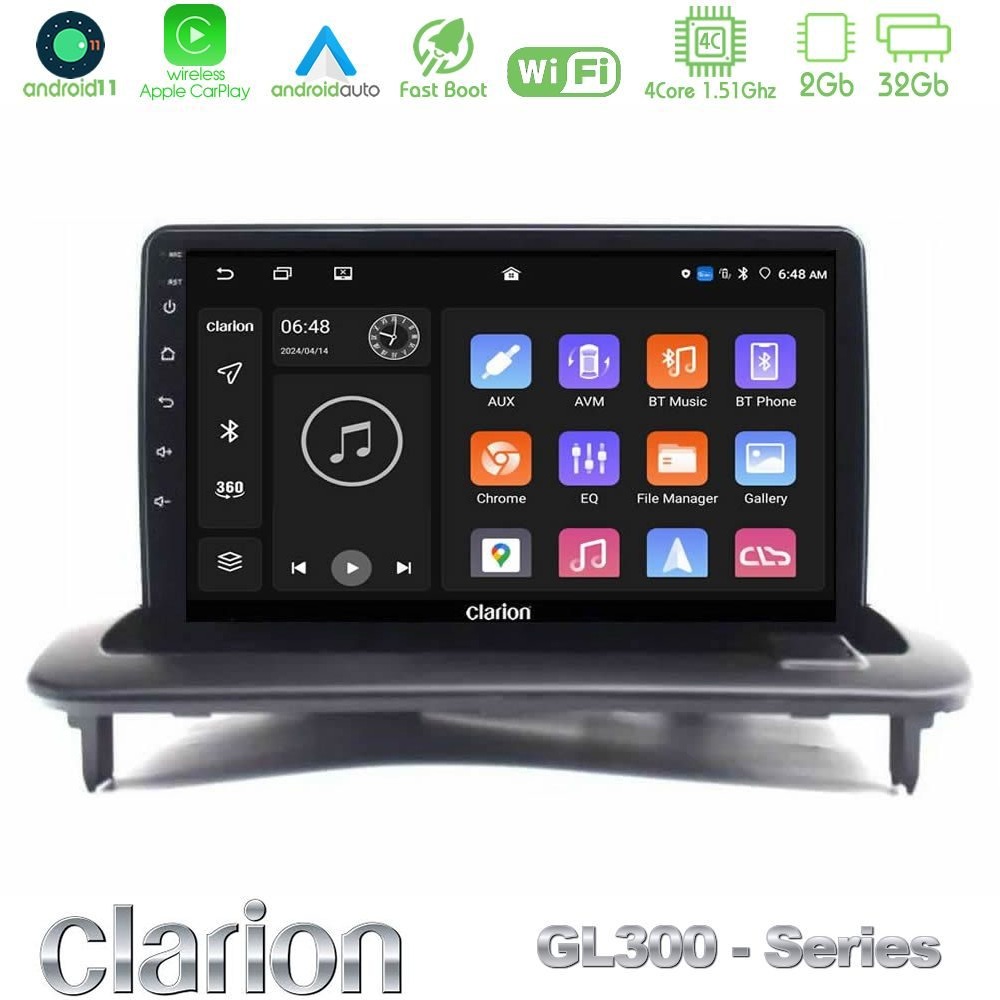 Clarion GL300 Series 4Core Android11 2+32GB Volvo S40/C30/C70 Navigation Multimedia Tablet 9" Με Carplay & Android Auto