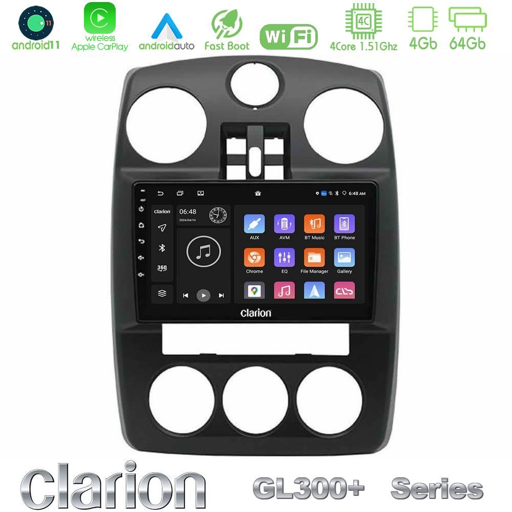 Clarion GL300+ Series 4Core Android11 4+64GB Chrysler PT-Cruiser 2000-2005 Navigation Multimedia Tablet 9"