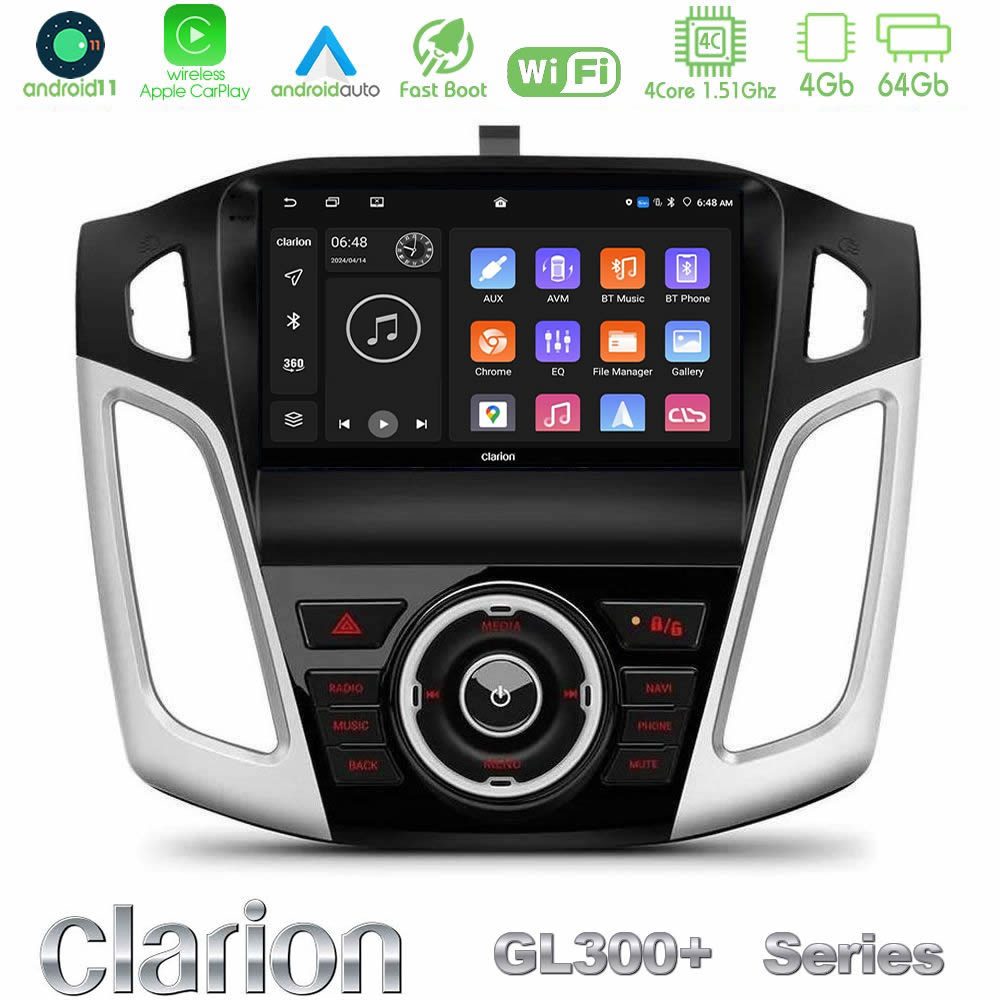 Clarion GL300+ Series 4Core Android11 4+64GB Ford Focus 2012-2018 Navigation Multimedia Tablet 9"