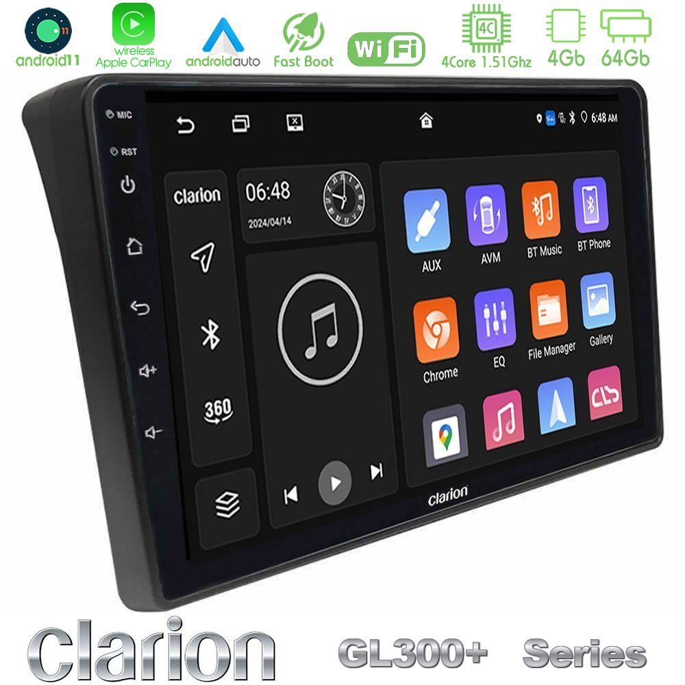 Clarion GL300+ Series 4Core Android11 4+64GB  Fiat Ducato/Citroen Jumper/Peugeot Boxer Navigation Multimedia Tablet 9"