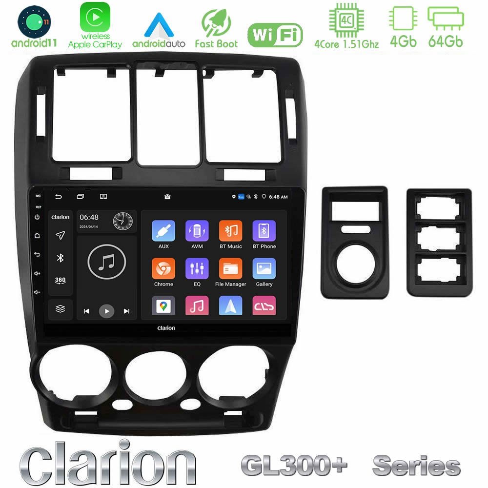 Clarion GL300+ Series 4Core Android11 4+64GB  Hyundai Getz 2002-2009 Navigation Multimedia Tablet 9"